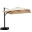 Parasol carré en porte-à-faux 120 "avec base à roulettes Bunty, beige-98104375