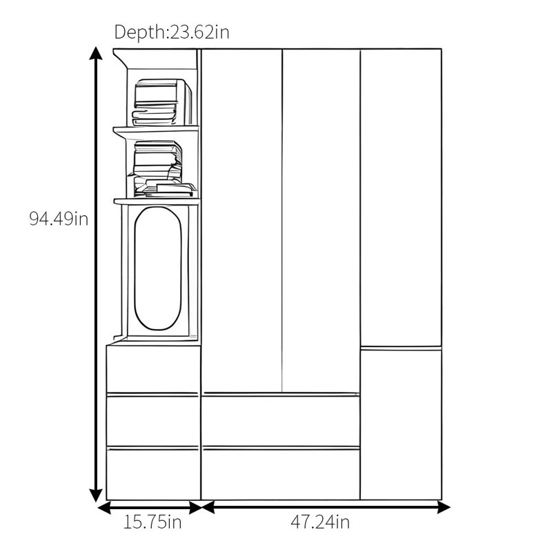 Garde-robe blanche simple et moderne
