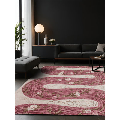 Tapis rose soyeux et moelleux