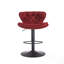 Ensemble de 2 tabourets de bar avec repose-pieds en poudre et base pivotante en velours à hauteur réglable et tabouret de bar simple - Rouge