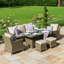 Lotta Sofa Rattan Dining Set - with Ice Bucket & Rising Table