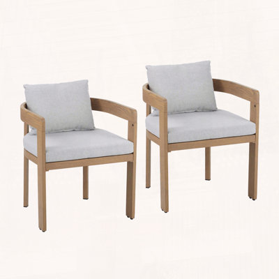Ensemble de 2 chaises de salle à manger en aluminium avec coussins confortables