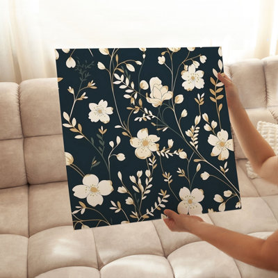 Floral Jasmine Flowers Pattern IV Modern Unframed Art Print