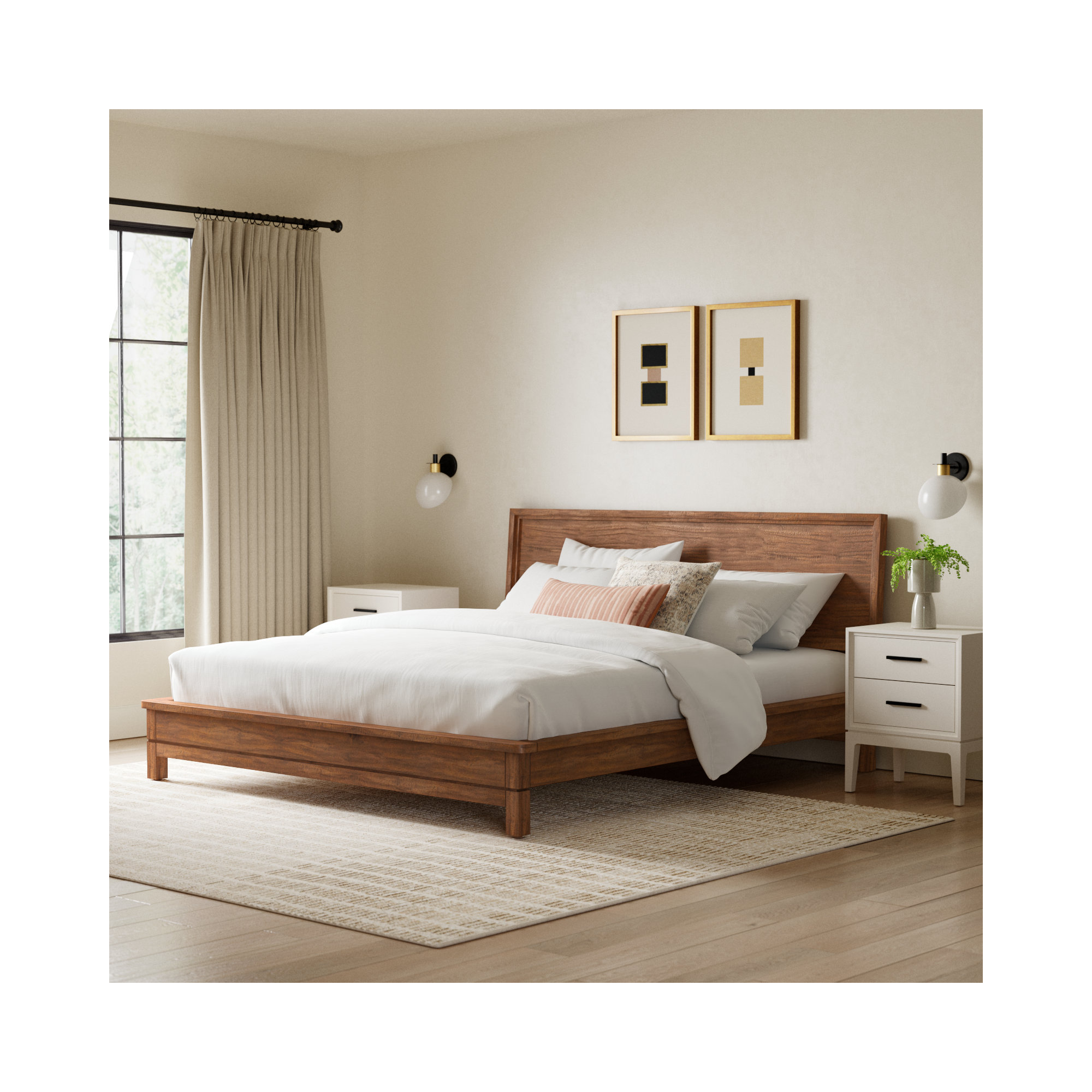 Wrightia Bed, Honey Maple, King