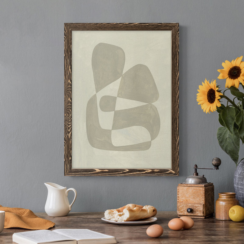 Toile encadrée de qualité supérieure Soft Soft Shape II - prête à être accrochée, Cadre noyer, H 32 po x l 23 po x P 1 po
