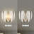 Nebih 2-light Brushed Shiny Brass Feather-shaped Glass Wall Sconce 