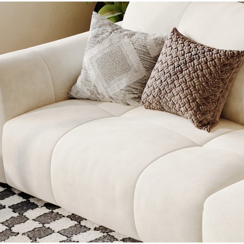 Canapé Creative Minimalist, Blanc cassé, H 35,83 po x l 110,24 po x P 39,37 po