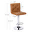 Ensemble de 2 tabourets de bar pivotants, tabourets de bar en similicuir rembourrés à hauteur de comptoir avec dossier, chaises de bar modernes réglables pour îlot de cuisine, brun-920668498-914154030