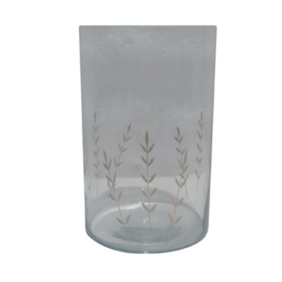 Vase cylindrique en verre H 6,3 po et diamètre 3,9 po