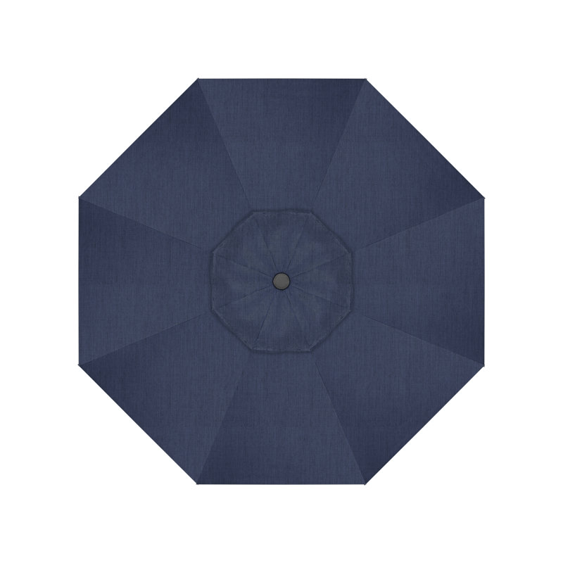 Parasol de marché 7,5', Bleu marine-oléfine, Oléfine, Noir