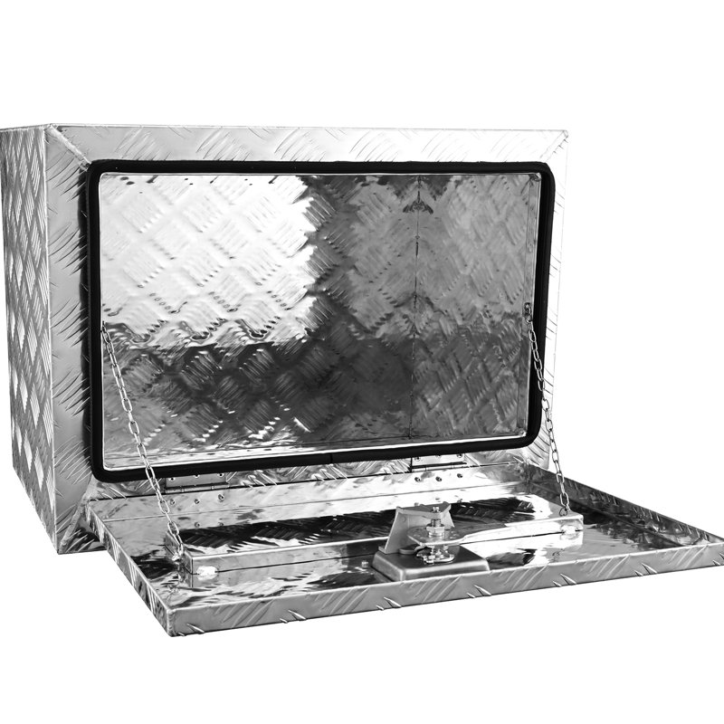Boîte de rangement 24 "17" 18 "en tôle d'aluminium, étanche, loquet à poignée en T, serrure et clés pour plusieurs outils d'entretien de camion verrouillables, remorque