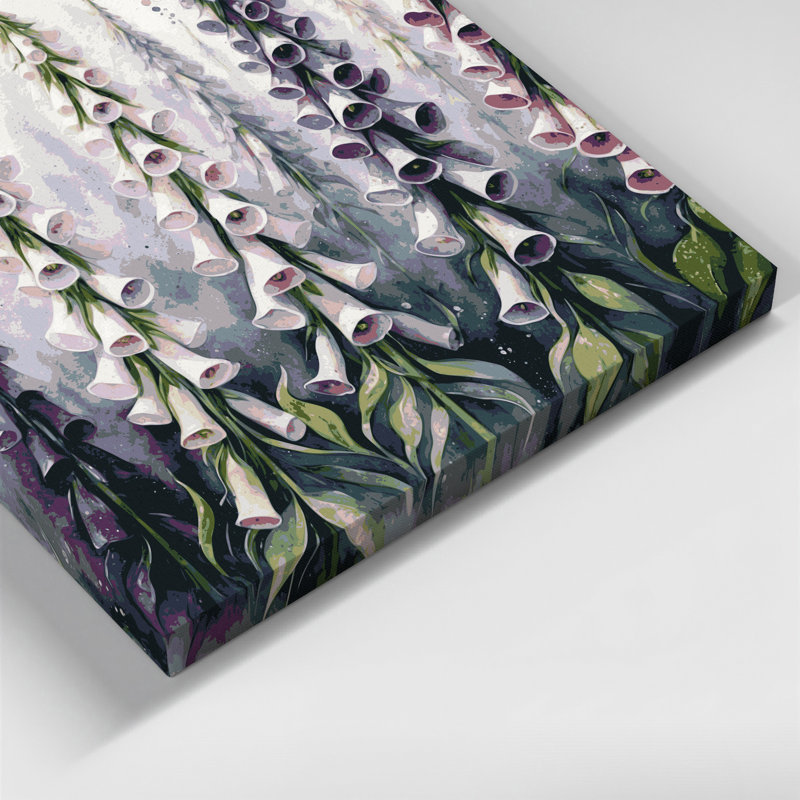 Art mural sur toile Botanical Foxglove, H 16 po x l 16 po