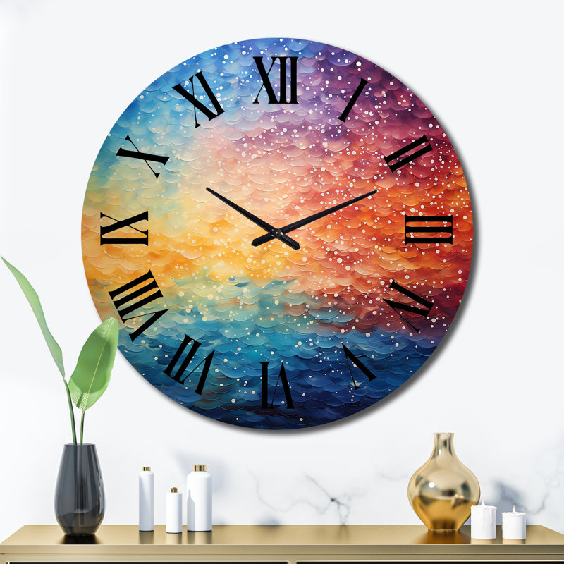 Charlinda - Horloge murale pointillisme, Très grand