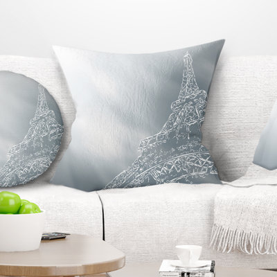 Paris Eiffel TowerArt Background - Cityscape Printed Pillow