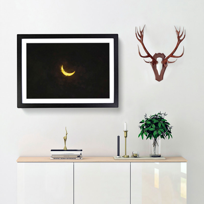 Solar Eclipse - Picture Frame Painting Print, Black Framed, 24cm H x 33cm W x 2cm D