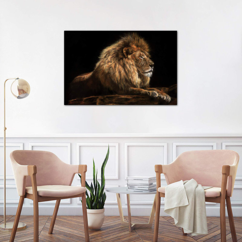 Golden Lion by David Stribbling - Wrapped Canvas Print, 152.5 cm H x 101.5 cm W