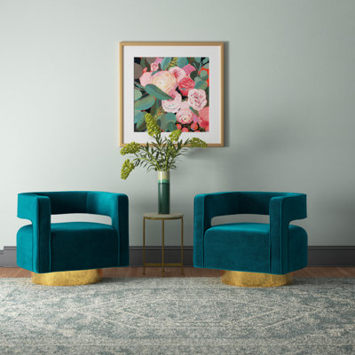 Aysha Velvet Swivel Accent Chair