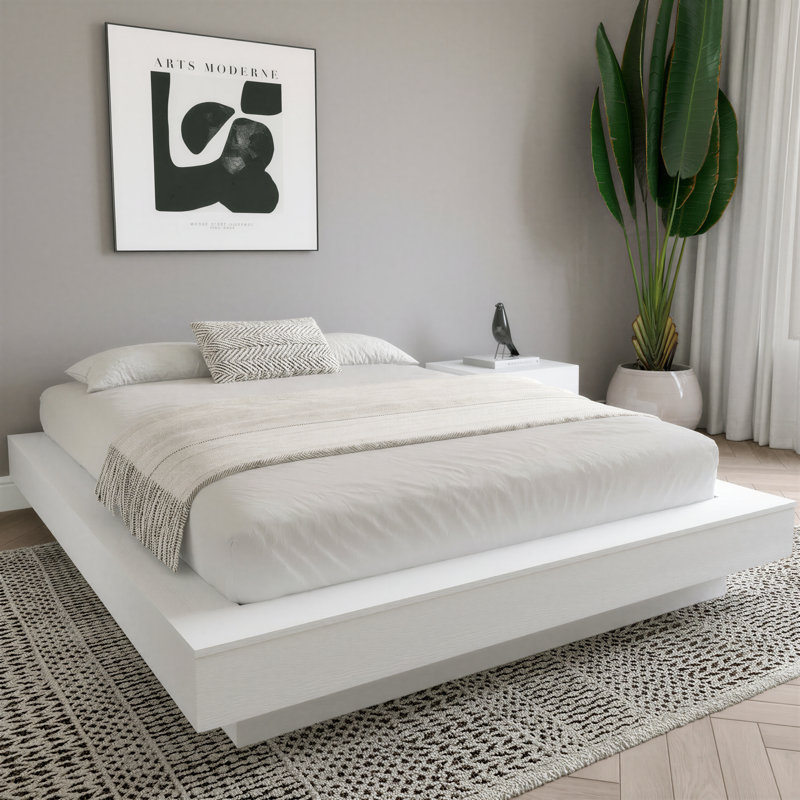 Lit plateforme Brix, Grand, Blanc