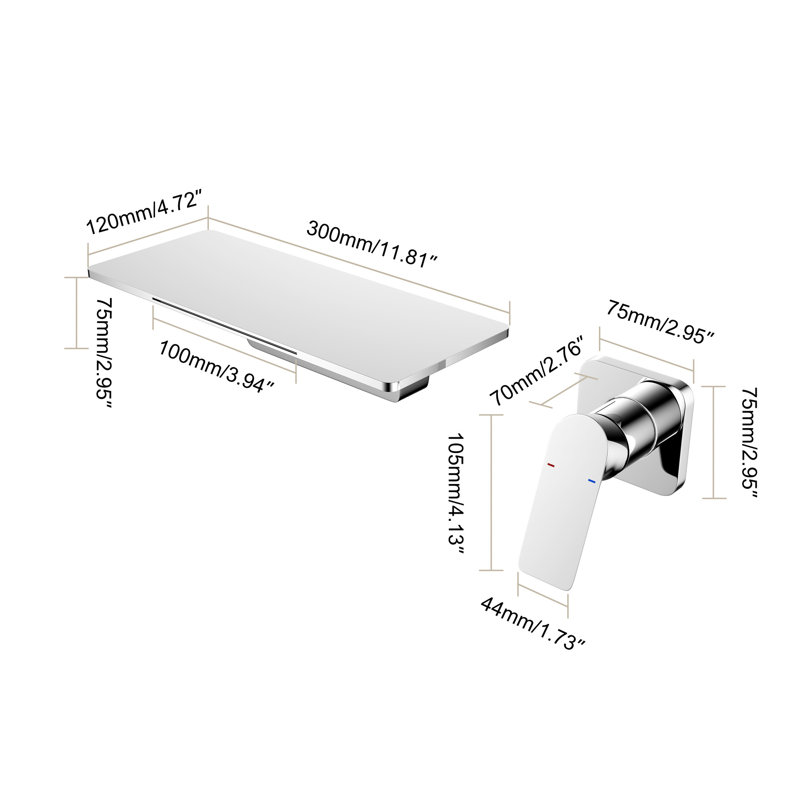 Waterfall Bathroom Sink Tap, Brass Manufactured, Single For Effortless Water Temperature And Flow Adjusting, To Save Counter Space, 11.85 In. Depth, 4.87 Width, 15.59 Height, 11.89 Lb Volume Faucet,
