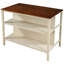 Îlot de cuisine rustique en bois massif 45 po avec table de préparation en bois d'hévéa et 2 tablettes ouvertes pour petits espaces