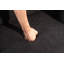 035-Fauteuil d'appoint pivotant en tissu avec pieds ronds en bois brun foncé, noir