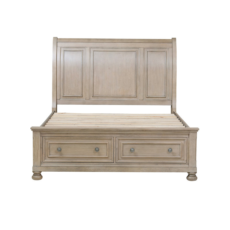 Caiden Storage Bed, California King, Wire/Brushed Gray