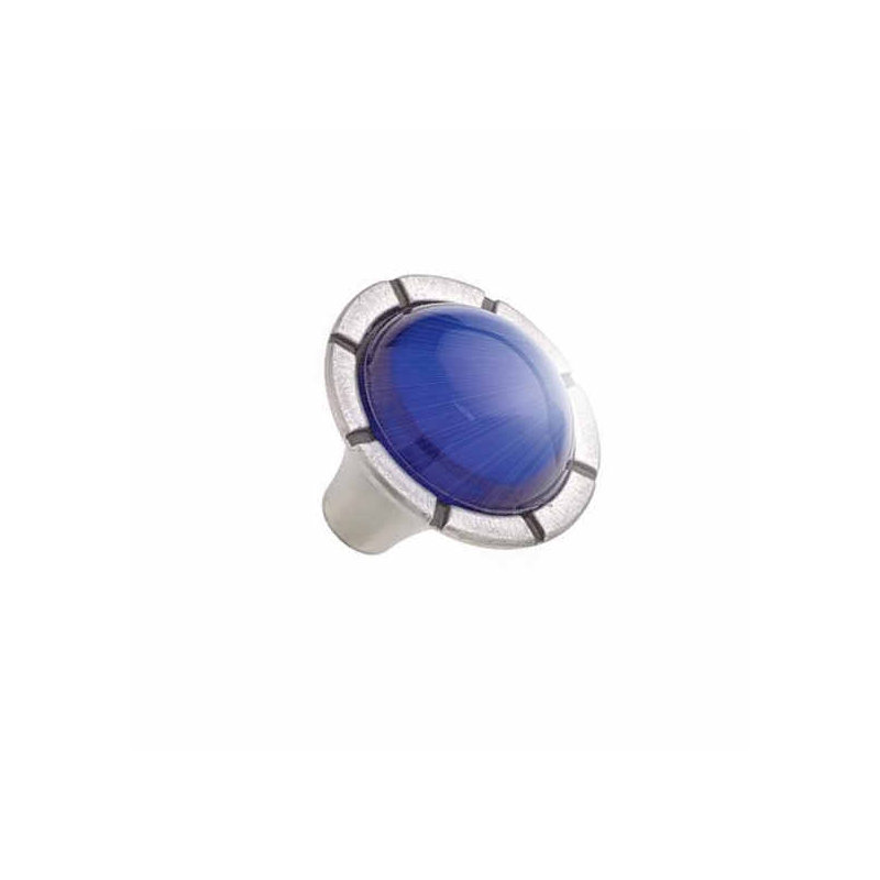 (5 Pack) 1-1/4 inch Lilly Knob, Sapphire/Brushed Satin Pewter