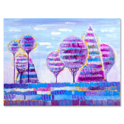 Impression d'un arbre mauve coloré - Peinture sur toile