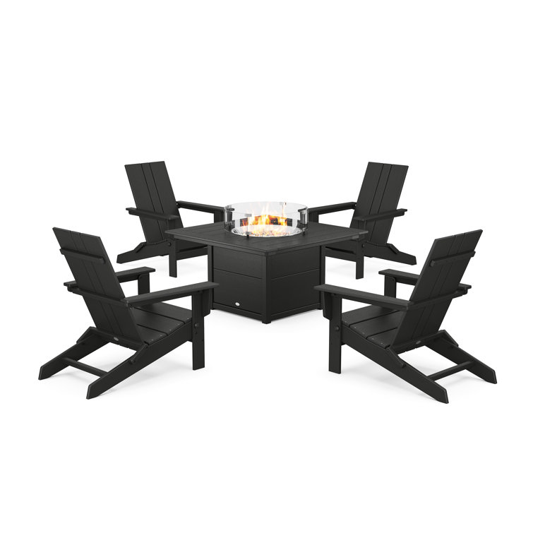 High-Density Polyethylene (HDPE) Outdoor Adirondack Chair With Table