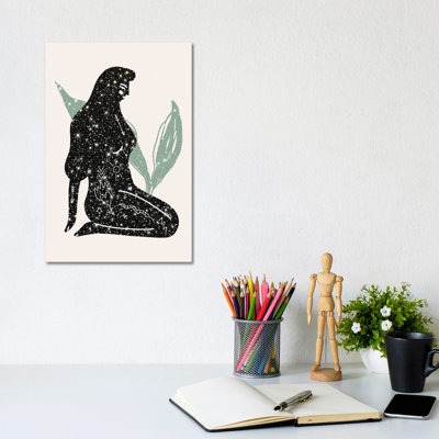Lady Universe Glitter - Wrapped Canvas Gallery-Wrapped Canvas Giclée