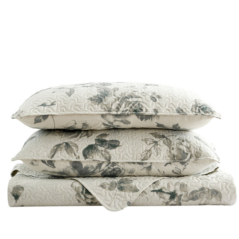 QSM04210203 Floral Quilt, Queen Quilt  + 2 Pillow Cases
