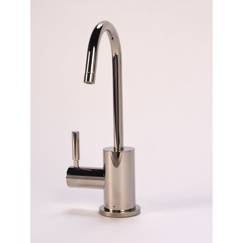 Robinet de cuisine à poignée simple C-Spout, Nickel poli