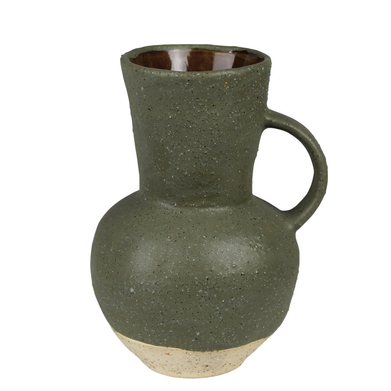 Vase Umbria à poignée simple, céramique, vert