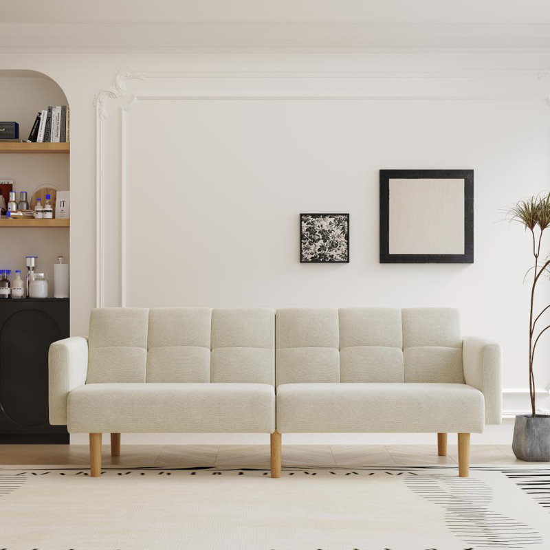 Hewson 3 Seater Sofa Bed, Beige, 100% Linen