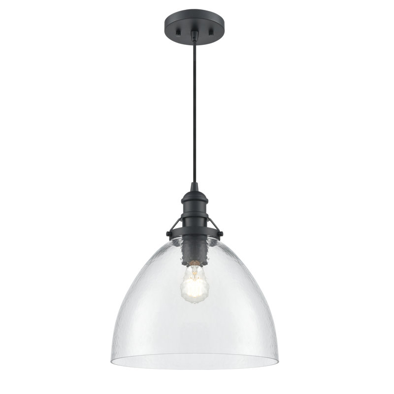 Luminaire suspendu 1 lumière Aloni, Noir mat