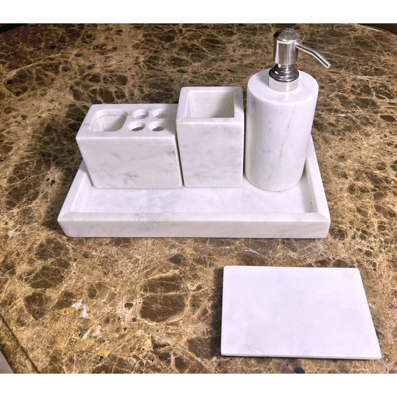 Marble Bathroom Accessory Set