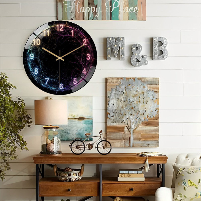 Horloge murale néon