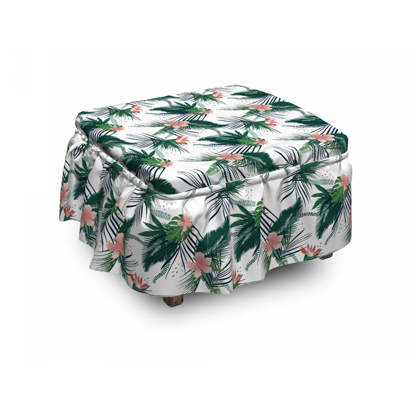 Housse pour repose-pieds tropical botanique