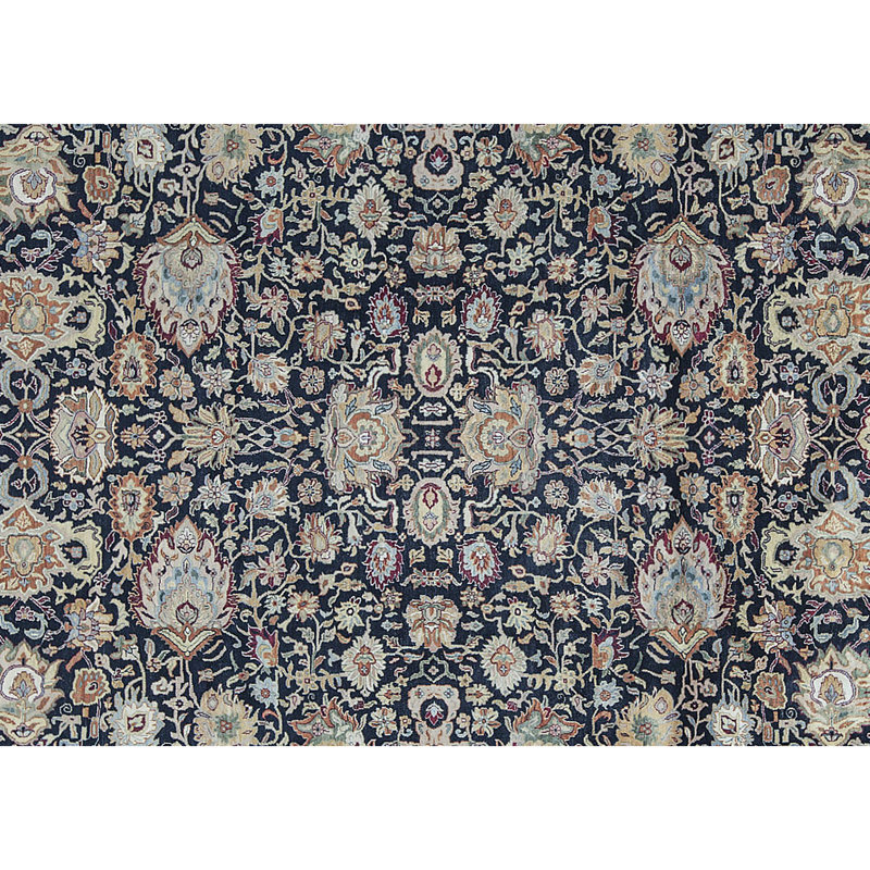 Tapis noir et rouge de haute qualité noué à la main