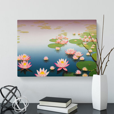 Adorable Water Lily Pond - Wrapped Canvas