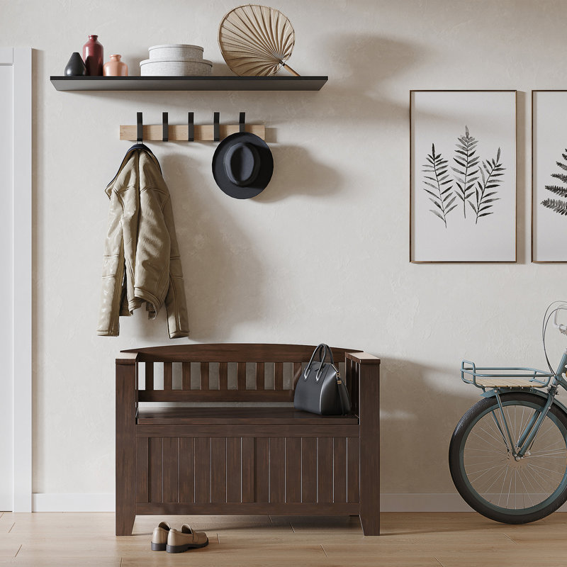 Solid Wood Small Entryway Storage Bench