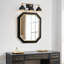 Applique murale de salle de bain 3 lumières, applique de salle de bain moderne noir et laiton avec abat-jour en métal pour miroir, couloir, chambre à coucher et cuisine