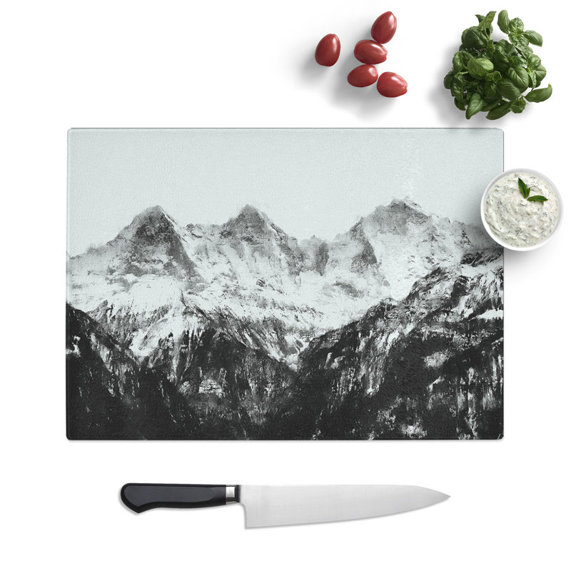 Tempered Glass Mountain in Switzerland Chopping Board, 28.5 cm x 39 cm