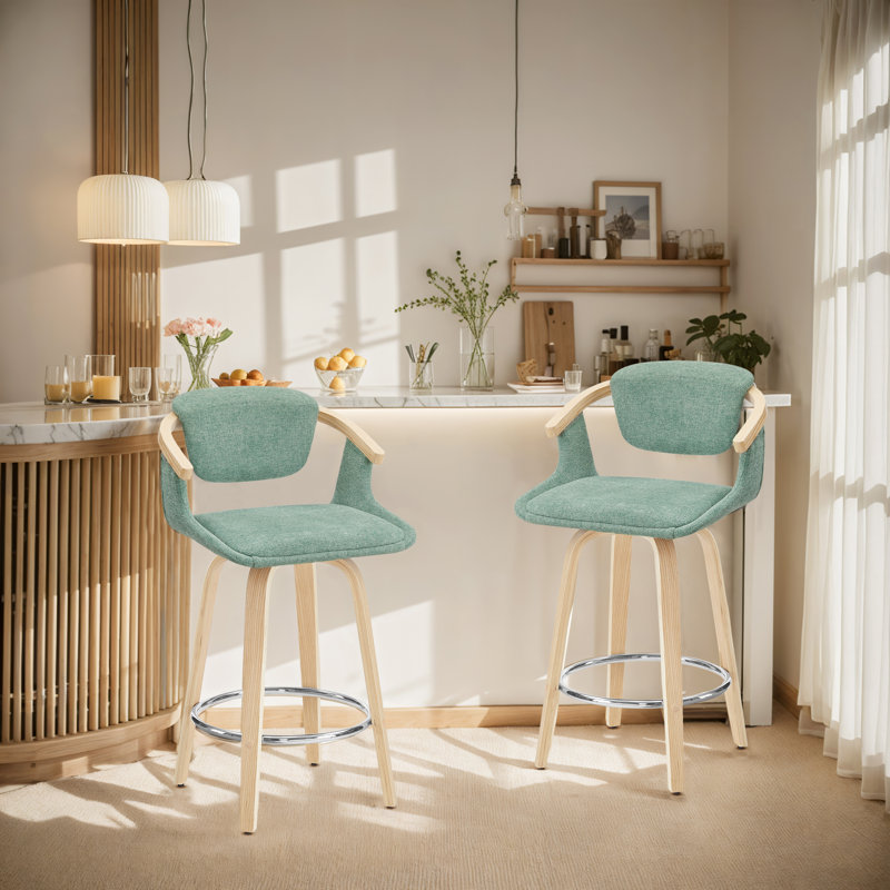 Tabouret de comptoir pivotant 25,78 po Tonnya, Vert, 2