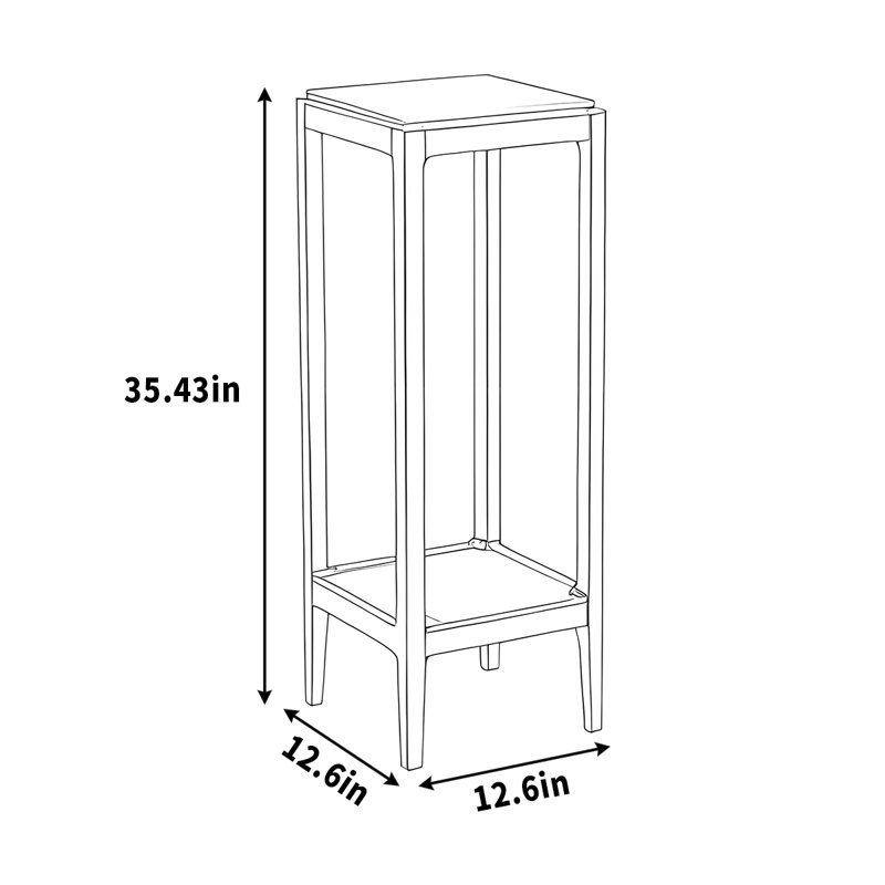 Table en bois massif avec tablettes doubles supérieures épaissies