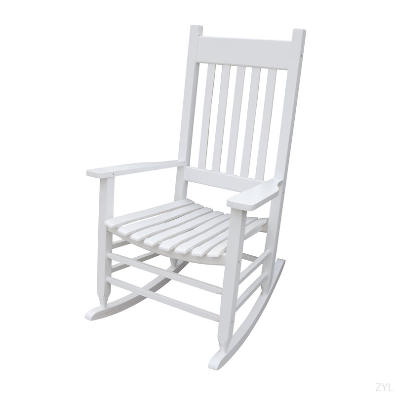 Chaise berçante en bois, Blanc