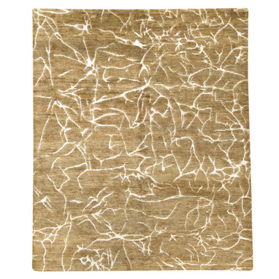 Tapis beige noué à la main de haute qualité