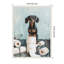 «Cute Dachshund Dog», papier de toilette, bleu sarcelle, salle de bain par The Creative Bunch Studio, reproduction d'art sur toile encadrée