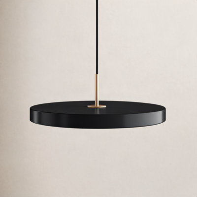 Umage Asteria Led Pendant In Black With Brass Connector In Black,brass Connector