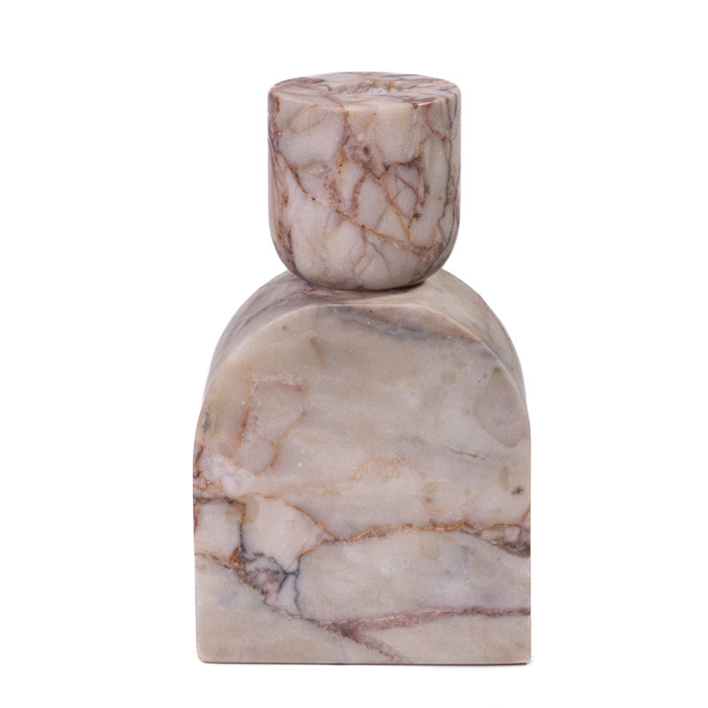 Porte-bougie Marble White Brown Foundation